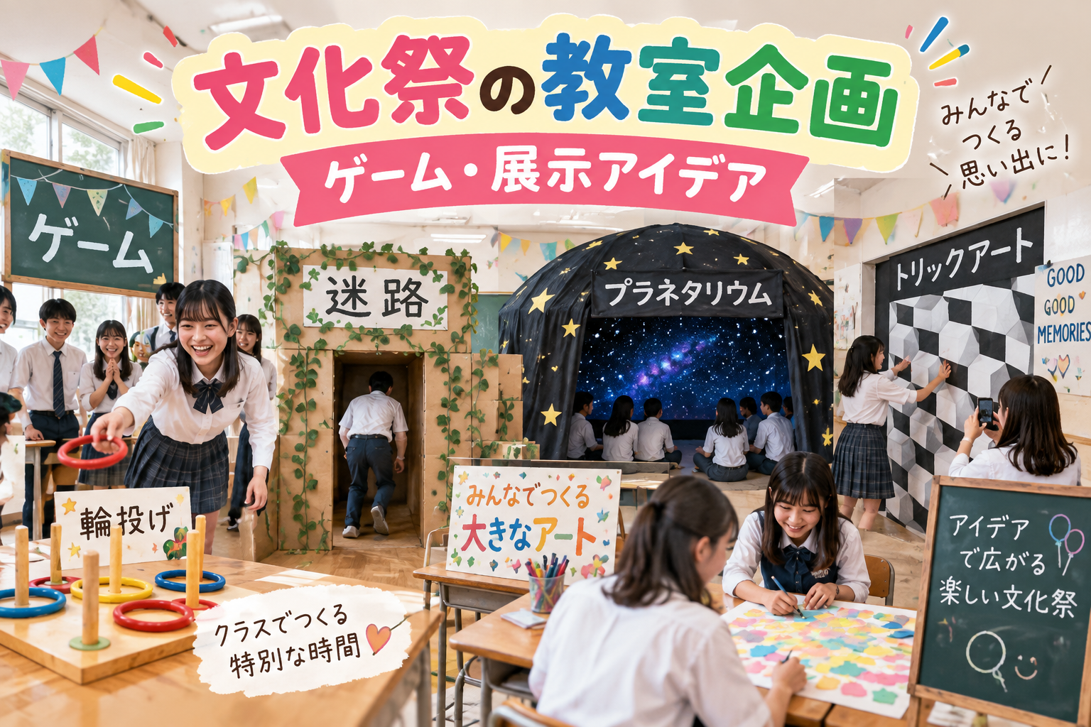 文化祭の教室でできるゲームや展示のアイデア